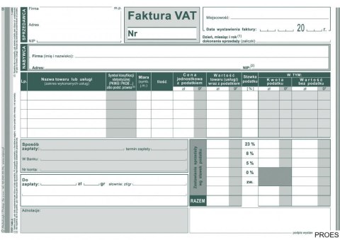 140-3N/E Faktura VAT A5brut. wielokopia MICHALCZYK I PROKOP 140-3N/E Faktura VAT A5brut. wielokopia MICHALCZYK I PROKOP
