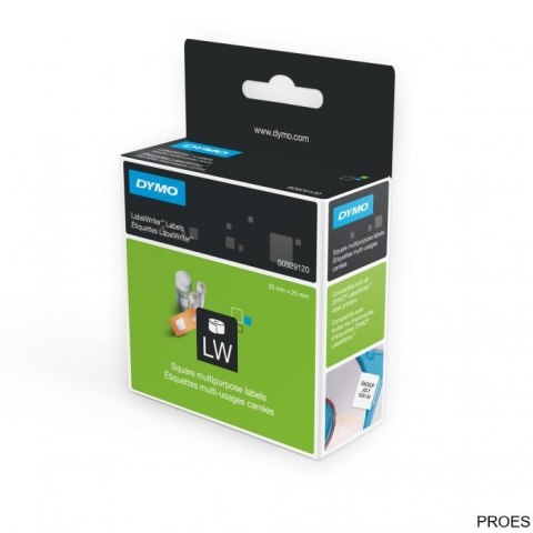Etykiety DYMO różnego przeznaczenia- 25 x 25 mm, biały S0929120 Etykiety DYMO różnego przeznaczenia- 25 x 25 mm, biały S0929120