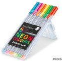 Cienkopis triplus, trójkątny, 0.3 mm, 6 kol. NEON w etui box, Staedtler S 334 SB6CS3