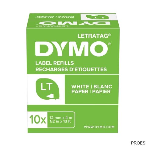 Taśma DYMO 12mm/4m - papierowa, biały S0721510 Taśma DYMO 12mm/4m - papierowa, biały S0721510