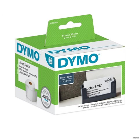 Etykiety DYMO wizytówkowe, karton biały bez kleju S0929100 Etykiety DYMO wizytówkowe, karton biały bez kleju S0929100