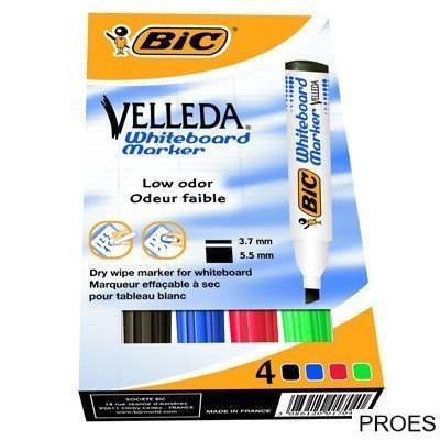 Marker suchościeralny BIC Velleda ECOlutions 1751 mix AST 4szt, 904950