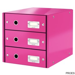 Pojemnik z 3 szufladami Leitz C&S WOW, różowy 60480023