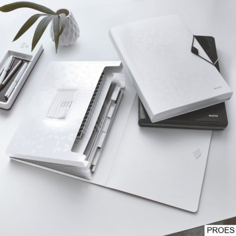 Teczka z 6 przegródkami PP Leitz WOW, biała 45890001 -a Teczka z 6 przegródkami PP Leitz WOW, biała 45890001 -a