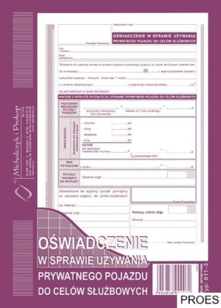 811-3 Oświad.w spraw.używ.pryw pojazd.MICHALCZYK I PROKOP