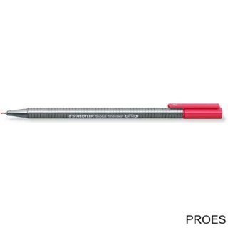 Cienkopis triplus, trójkątny, 0.3 mm, czerwony, Staedtler S 334-2