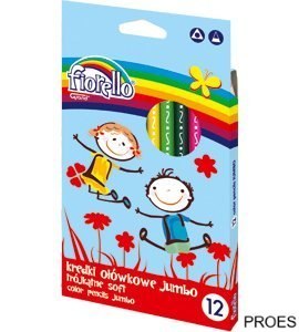 Kredki ołówkowe FIORELLO SUPER SOFT, 12 kolorów JUMBO, trójkątne 170-2218