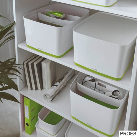 Pojemnik MyBox duży z pokrywką, biało-zielony 52161054 (X)