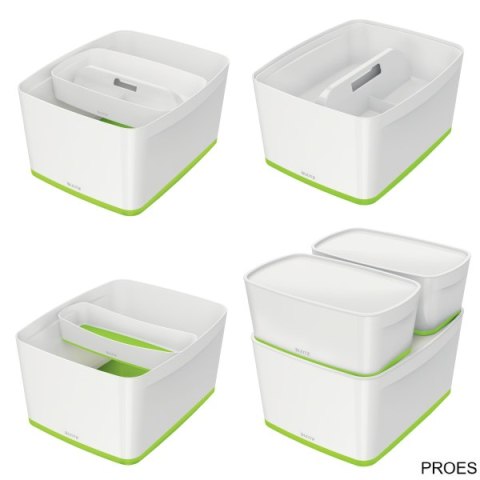 Pojemnik MyBox duży z pokrywką, biało-zielony 52161054 (X)