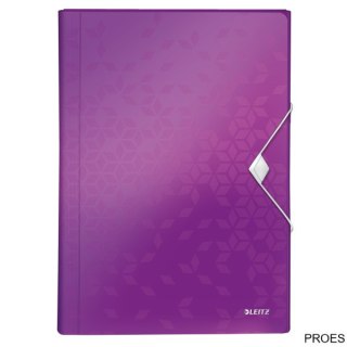 Teczka 6przegródek LEITZ WOW A4 fioletowa 250k 45890062