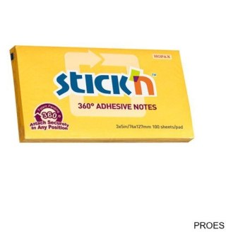 Bloczek STICKN 127x76mm 360stopni ciemno zółty 21555