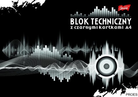 Blok tech czarne kar. A4 10kartek 180g/m2 UNIPAP Blok tech czarne kar. A4 10kartek 180g/m2 UNIPAP