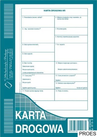 Karta drogowa A5 Numer. 815-3N