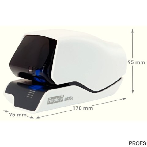 Zszywacz elektryczny Supreme 5025e EU Rapid, na zasilacz, biały, 2 lata gwarancji, 25 kartek 25095200 Zszywacz elektryczny Supreme 5025e EU Rapid, na zasilacz, biały, 2 lata gwarancji, 25 kartek 25095200