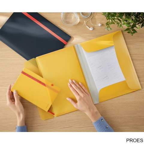 Teczka z gumką i kieszonką Leitz Cosy, PP, żółta 46190019 Teczka z gumką i kieszonką Leitz Cosy, PP, żółta 46190019
