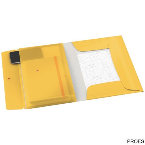 Teczka z gumką i kieszonką Leitz Cosy, PP, żółta 46190019 Teczka z gumką i kieszonką Leitz Cosy, PP, żółta 46190019