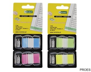 Zakładki indeksujące PET Z-TYPE 43*25 2x50szt neon ziel/żółte 960124 D.RECT