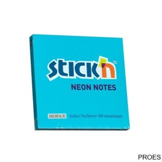 Bloczek STICKN 76x76mm niebieski neonowy 100k 21209 STICKN