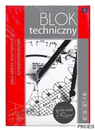 Blok techniczny A4 240g PREMIUM INTERDRUK 2121