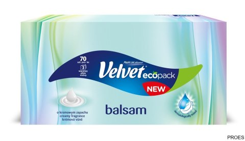 Chusteczki VELVET BALSAM O KREMOWYM ZAPACHU (70sztuk) 3 warstwy