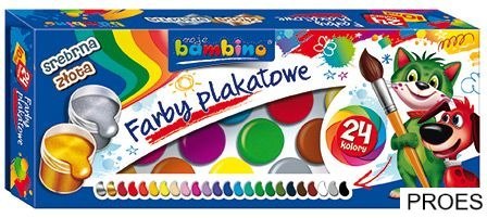 Farby plakatowe 24kol 10ml.STANDARD St.Majewski