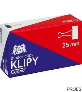 Klip 25mm 12szt (1 cal) czarny GRAND 110-1093