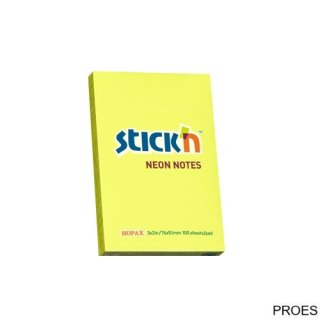 Bloczek STICKN 76x51mm żółty neon 100k 21132
