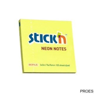 Bloczek STICKN 76x76mm żółty neonowy 100k 21133 STICKN