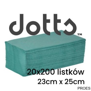 Ręczniki składane ZZ, makulaturowe, zielone, ekonomiczne DOTTS, 4000 listków
