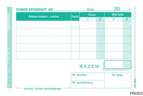 260-9 Dowód sprzedaży MICHALCZYK&PROKOP A7 80 kartek 260-9 Dowód sprzedaży MICHALCZYK&PROKOP A7 80 kartek
