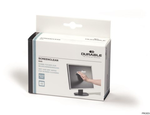 Ściereczki do czyszczenia ekranów DURABLE ScreenClean Duo (5721-02) 10szt Ściereczki do czyszczenia ekranów DURABLE ScreenClean Duo (5721-02) 10szt