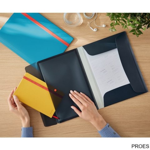 Teczka z gumką i kieszonką Leitz Cosy, PP, szara 46190089 Teczka z gumką i kieszonką Leitz Cosy, PP, szara 46190089