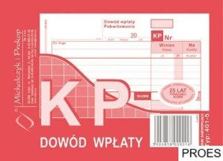 401-5 KP Dowód Wpłaty A6 80 kartek MICHALCZYK I PROKOP