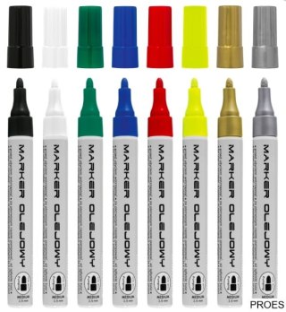 Marker olejowy ECONOMY, fibrowa końcówka 2,5 mm, niebieski TO-420 Toma