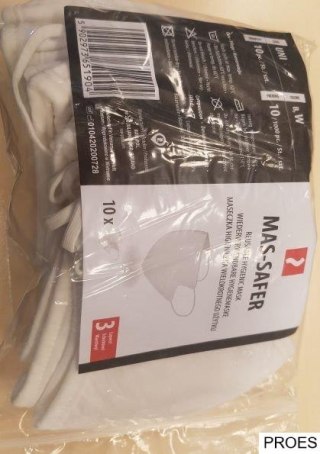 Maseczka bawełniana 10szt. wielokrotnego użytku biała 10szt