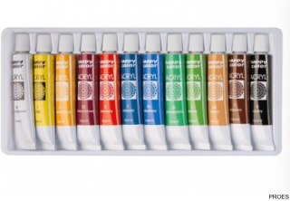 Farba akrylowa zestaw 12 kolorów x 12 ml, Happy Color HA 7370 0012-K12