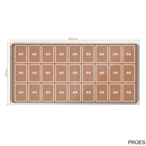 Gablota korkowa Nobo Premium Plus 27xA4 (drzwiczki przesówne) 1915333 Gablota korkowa Nobo Premium Plus 27xA4 (drzwiczki przesówne) 1915333