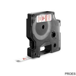 Taśma DYMO D1 - 9 mm x 7 m, czerwony / biały S0720700 do drukarek etykiet (X)