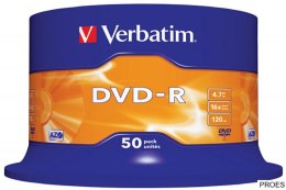 Płyta DVD-R VERBATIM CAKE (50) Matt Silver 4.7GB x 16 43548