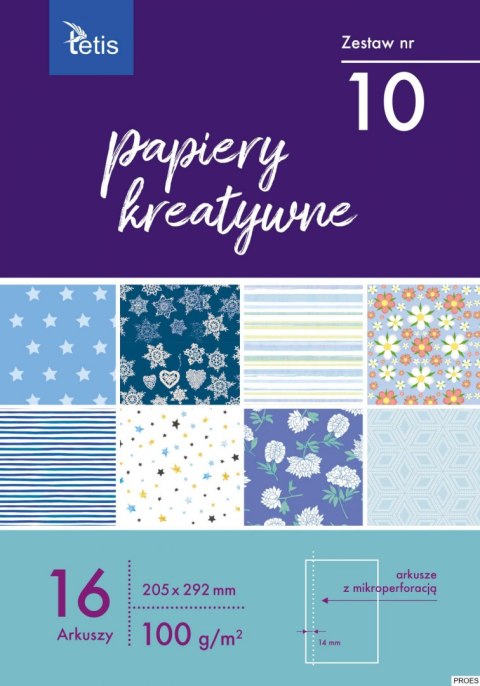 Zeszyt papierów kreatywnych A4 100g. 16 ark. KB030-10 TETIS Zeszyt papierów kreatywnych A4 100g. 16 ark. KB030-10 TETIS