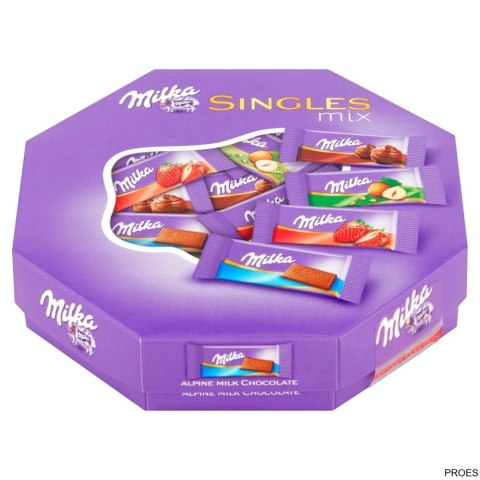 Czekoladki MILKA SINGLES bombonierka MIX 138g Czekoladki MILKA SINGLES bombonierka MIX 138g