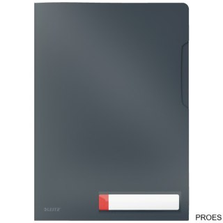 Folder A4 z kieszonką na etykietę Leitz Cosy, szara 47080089