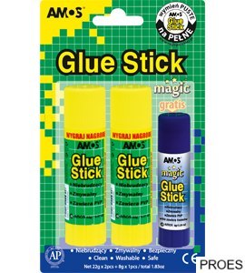 Klej w sztyfcie Amos 2x 22g+1x 8g MAGIC 130-1811 Klej w sztyfcie Amos 2x 22g+1x 8g MAGIC 130-1811