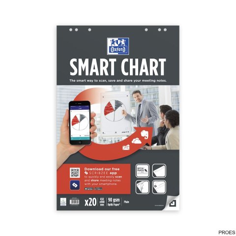 Blok do flipcharta OXFORD smart chart 650x980 20k 90g gładki 400096277