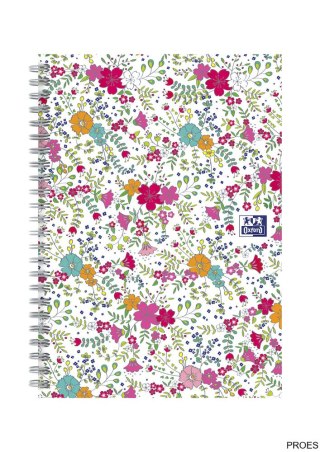 Kołonotatnik A5 60 kartek, kratka / tagi, FLORAL, OXFORD, 400094951