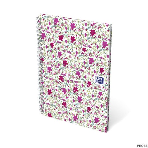 Kołonotatnik A5 60 kartek, kratka / tagi, FLORAL, OXFORD, 400094951 Kołonotatnik A5 60 kartek, kratka / tagi, FLORAL, OXFORD, 400094951