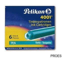 Naboje do piór, krótkie turkusowe 301705 Pelikan