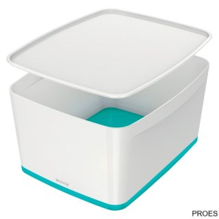 Pojemnik MyBox duży z pokrywką, biało-turkusowy 52161051