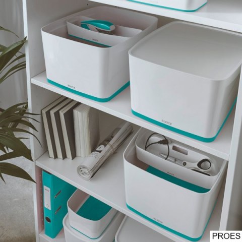 Pojemnik MyBox duży z pokrywką, biało-turkusowy 52161051