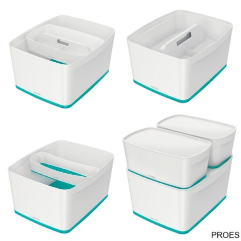 Pojemnik MyBox duży z pokrywką, biało-turkusowy 52161051